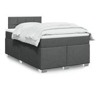 vidaXL Sommier à lattes de lit avec matelas gris foncé 120x190cm tissu 3288128 Gris G