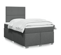 Vidaxl Sommier À Lattes De Lit Avec Matelas Gris Foncé 120x190cm Tissu Gris