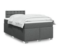 vidaXL Sommier à lattes de lit avec matelas gris foncé 120x190cm tissu Gris