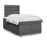 Vidaxl Sommier À Lattes De Lit Avec Matelas Gris Foncé 120x190cm Tissu Gris