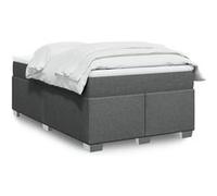 vidaXL Sommier à lattes de lit avec matelas gris foncé 120x190cm tissu, lit, lit à plate-forme, lit à panneaux, meuble de 3285117 Gris G