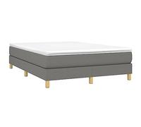 vidaXL Sommier à Lattes de lit avec Matelas Gris foncé 140x190cm Tissu