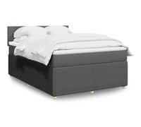 vidaXL Sommier à lattes de lit avec matelas Gris foncé 140x190cm Tissu Gris