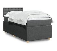 vidaXL Sommier à lattes de lit avec matelas Gris foncé 80x200 cm Tissu