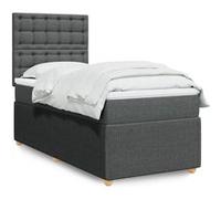 vidaXL Sommier à lattes de lit avec matelas Gris foncé 80x200 cm Tissu 3291898 Gris G