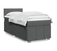 Vidaxl Sommier À Lattes De Lit Avec Matelas Gris Foncé 80x200 Cm Tissu Gris