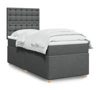 Vidaxl Sommier À Lattes De Lit Avec Matelas Gris Foncé 80x200 Cm Tissu Gris