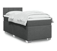 vidaXL Sommier à lattes de lit avec matelas Gris foncé 90x200 cm Tissu 3285772 Gris G