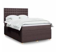 vidaXL Sommier à Lattes de lit avec Matelas Marron foncé 140x190 cm