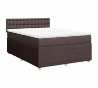 vidaXL Sommier à lattes de lit avec matelas Marron foncé 140x190 cm Marron