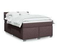 vidaXL Sommier à lattes de lit avec matelas Marron foncé 140x190 cm