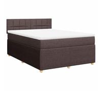vidaXL Sommier à Lattes de lit avec Matelas Marron foncé 140x190 cm