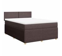 vidaXL Sommier à Lattes de lit avec Matelas Marron foncé 140x190 cm