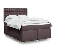 vidaXL Sommier à lattes de lit avec matelas Marron foncé 140x190 cm