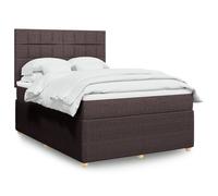 Vidaxl Sommier À Lattes De Lit Avec Matelas Marron Foncé 140x190 Cm Marron