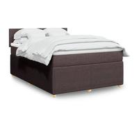 vidaXL Sommier à Lattes de lit avec Matelas Marron foncé 140x190 cm