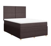 vidaXL Sommier à Lattes de lit avec Matelas Marron foncé 160x200 cm