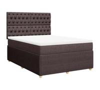 vidaXL Sommier à Lattes de lit avec Matelas Marron foncé 160x200 cm