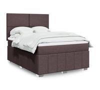Vidaxl Sommier À Lattes De Lit Avec Matelas Marron Foncé 160x200 Cm Marron