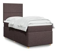 vidaXL Sommier à lattes de lit avec matelas rembourré en tissu marron foncé 80x200 cm Adulte