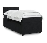 vidaXL Sommier à lattes avec matelas rembourré Velours noir 100x200 cm