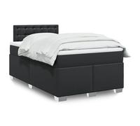 Vidaxl Sommier À Lattes De Lit Avec Matelas Noir 120x190 Cm Similicuir Noir