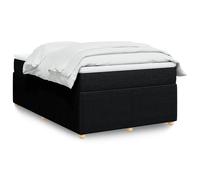 vidaXL Sommier à lattes de lit avec matelas noir 120x190 cm tissu