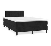 Vidaxl Sommier À Lattes De Lit Avec Matelas Noir 120x190 Cm Velours Noir