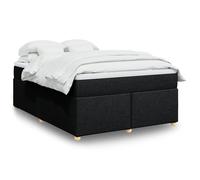 vidaXL Sommier à lattes de lit avec matelas Noir 140x200 cm Tissu