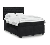vidaXL Sommier à lattes de lit avec matelas Noir 140x200 cm Velours