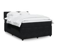 vidaXL Sommier à lattes de lit avec matelas Noir 140x200 cm Velours