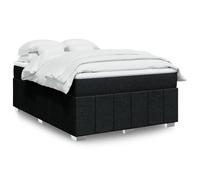 Vidaxl Sommier À Lattes De Lit Avec Matelas Noir 160x200 Cm Tissu Noir