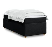 vidaXL Sommier à lattes de lit avec matelas Noir 90x190 cm Tissu