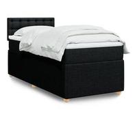 vidaXL Sommier à lattes de lit avec matelas Noir 90x190 cm Tissu 3287327 Noir G