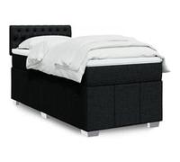 Vidaxl Sommier À Lattes De Lit Avec Matelas Noir 90x190 Cm Tissu Noir