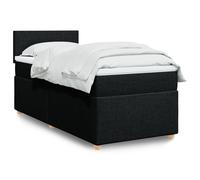 vidaXL Sommier à lattes de lit avec matelas Noir 90x190 cm Tissu Noir