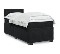 Vidaxl Sommier À Lattes De Lit Avec Matelas Noir Simple Velours Noir