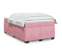 vidaXL Sommier à Lattes de lit avec Matelas Rose 120x190 cm Velours, lit, lit à Plate-Forme, lit à Panneaux, Meuble de Chambre à Coucher, canapé-lit