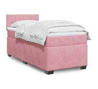 vidaXL Sommier à lattes de lit avec matelas Rose 90x190 cm Velours