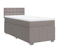 vidaXL Sommier à Lattes de lit avec Matelas Taupe 100x200 cm Tissu