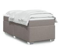 vidaXL Sommier à lattes de lit avec matelas Taupe 100x200 cm Tissu, lit, lit à plate-forme, lit à panneaux, meuble de chambre à coucher, canapé-lit Taupe G