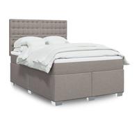 Sommier à lattes de lit avec matelas Taupe 140x190 cm Tissu lit vidaXL