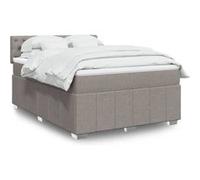 vidaXL Sommier à lattes de lit avec matelas Taupe 160x200 cm Tissu Gris