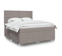vidaXL Sommier à lattes de lit avec matelas Taupe 180x200 cm Tissu Gris