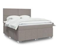 Vidaxl Sommier À Lattes De Lit Avec Matelas Taupe 180x200 Cm Tissu Gris