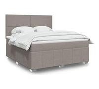 vidaXL Sommier à lattes de lit avec matelas Taupe 180x200 cm Tissu, lit, lit à plate-forme, lit à panneaux, meuble de chambre à coucher, canapé-lit Taupe G