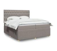 vidaXL Sommier à lattes de lit avec matelas Taupe 200x200 cm Tissu