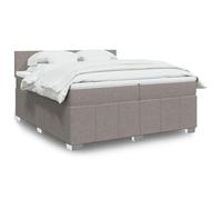 vidaXL Sommier à Lattes de lit avec Matelas Taupe 200x200 cm Tissu