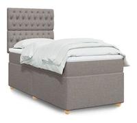 vidaXL Sommier à lattes de lit avec matelas Taupe 80x200 cm Tissu