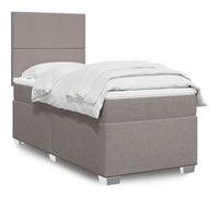 Vidaxl Sommier À Lattes De Lit Avec Matelas Taupe 90x200 Cm Tissu Gris